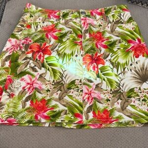 Tommy Bahama Tropical Floral Skirt - Green, Red, Pink, Brown